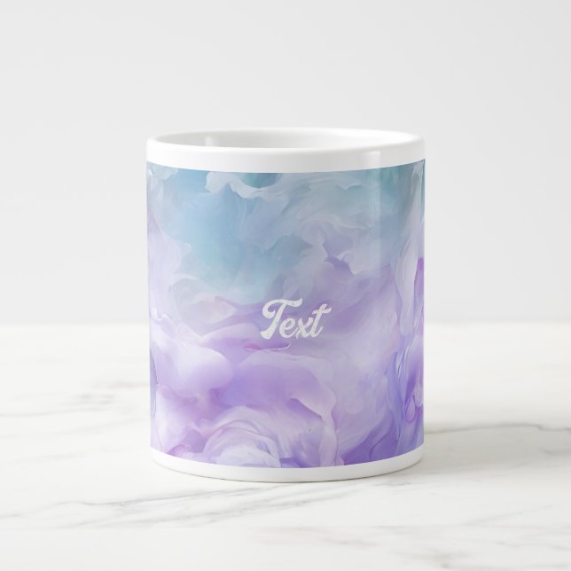 Grande Tasse Tourbillon de nuage bleu et violet (Devant)