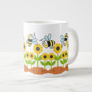 Grande Tasse Tournesol et Joyeux jardin d'abeilles Nature