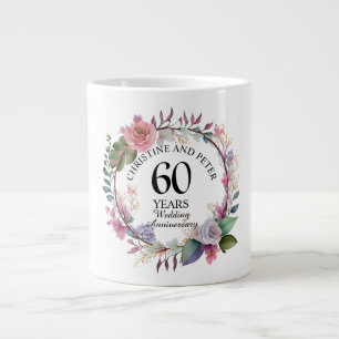Grande Tasse Tout Mariage (60) Élégant Anniversaire Floral