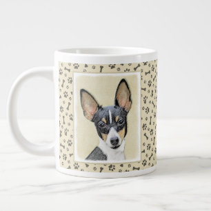 Grande Tasse Toy Fox Terrier Peinture - Cute Original Chien Art