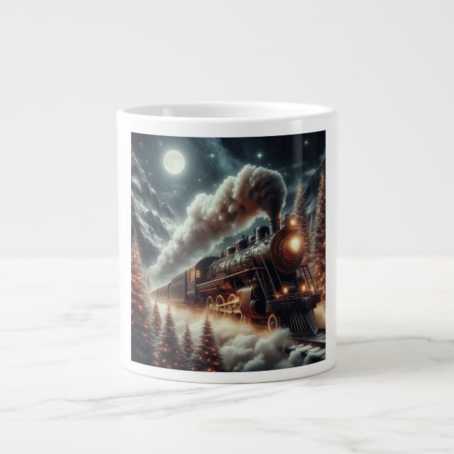 Grande Tasse Train de nuit d'hiver/Noël (Devant)