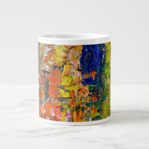 Grande Tasse Traits de couleur abstraits de la palette de l'art