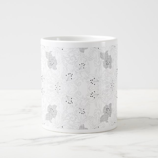 Grande Tasse Transparent Grid Overlay – Editable PNG Texture (Devant)