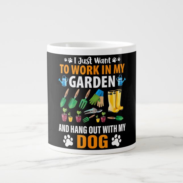 Grande Tasse Travaille Dans Mon Jardin Et Passe Avec Mon Chien (Devant)