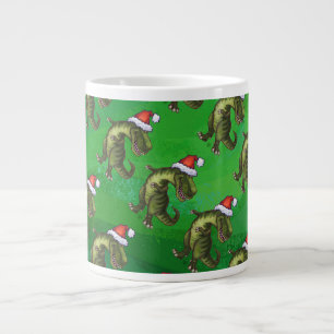 Grande Tasse TRex à Santa Hat sur Green