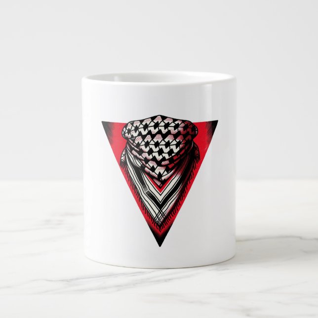 Grande Tasse Triangle rouge inversé keffiyeh (Devant)