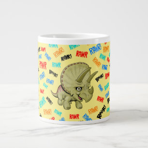 Grande Tasse Tricératops dit "Rawr !"