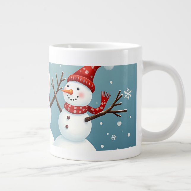 Grande Tasse Trois joyeuses neiges de Noël (Droite)