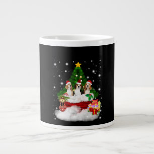 Grande Tasse Trois Père Noël Beagle Avec Arbre De Noël