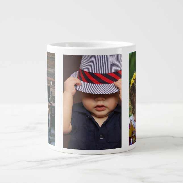 Grande Tasse Trois photos personnalisées (Devant)