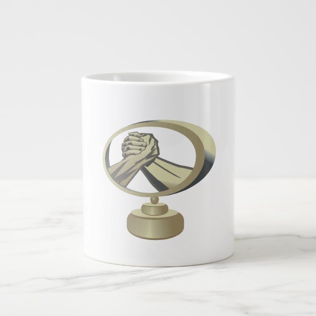 Grande Tasse Trophée de bras de fer (Devant)