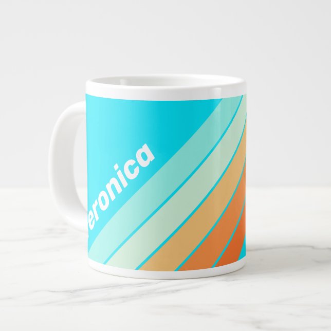 Grande Tasse Tropic Splash Rayé avec Nom (Devant gauche)