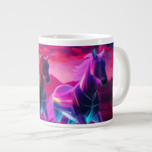 Grande Tasse Troupeau électrique - Chevaux Synthwave