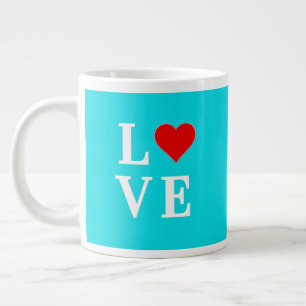 Grande Tasse Turquoise Bleu AMOUR Moderne