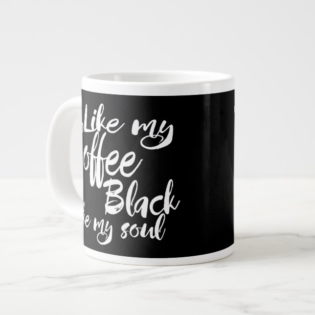 Grande Tasse Typographie J'Aime Mon Café Noir Comme Mon Âme (Devant gauche)