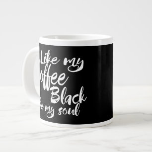 Grande Tasse Typographie J'Aime Mon Café Noir Comme Mon Âne