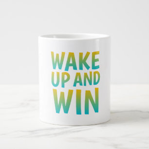 Grande Tasse Typographie Motivationnelle Réveille-Toi et Gagne