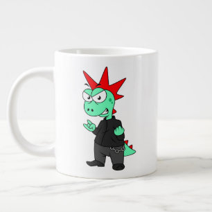 Grande Tasse Tyrannosaurus Rex Habillé Comme Un Punk.