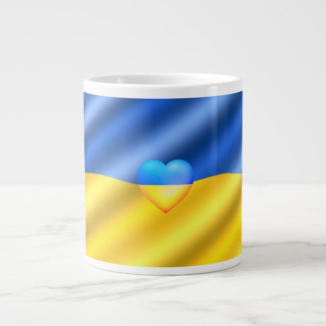 Grande Tasse Ukraine - Soutien - Liberté Paix - drapeau ukraini (Devant)