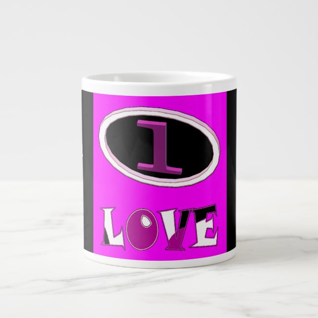 Grande Tasse Un amour rose brite dire fort (Devant)