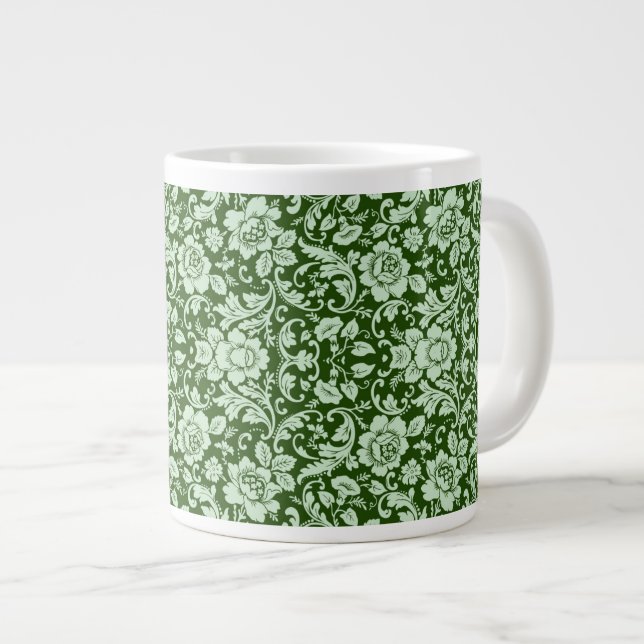 Grande Tasse Un damas à fleurs antique (Devant droit)