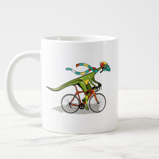 Grande Tasse Un Dinosaure Anabisetia À Vélo.