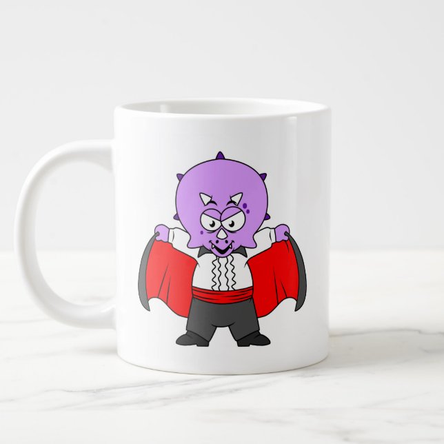 Grande Tasse Un Dinosaure De Ceratops Habillé Comme Comte Dracu (Gauche)