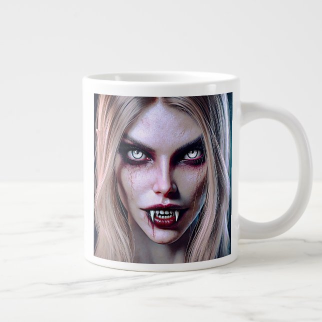 Grande Tasse Un visage d'une femme vampire. (Droite)