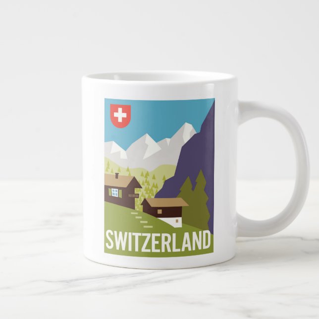Grande Tasse Une affiche de voyage en Suisse (Droite)