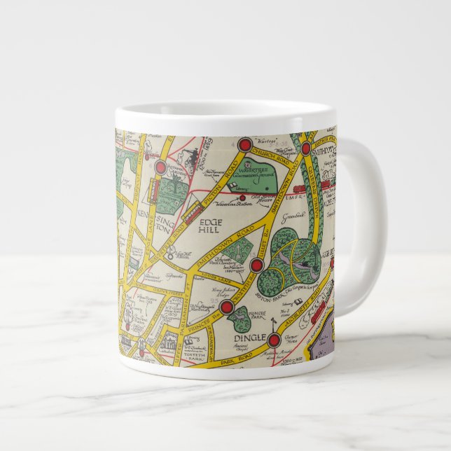 Grande Tasse Une carte de Merseyside, Liverpool (Devant droit)
