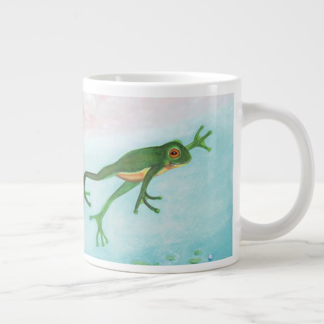 Grande Tasse Une Grenouille S'Enfonce Dans L'Étang Illustration (Droite)
