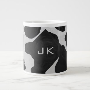 Grande Tasse Vache à monogramme noir et blanc