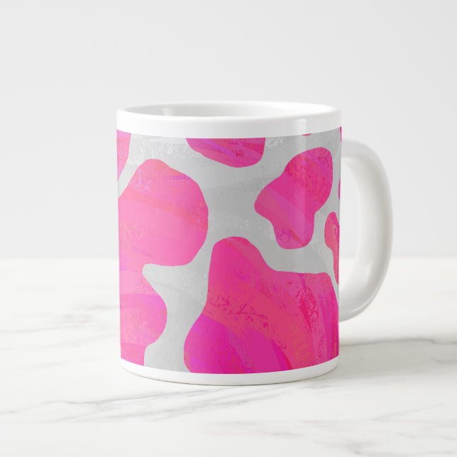 Grande Tasse Vache rose et blanc chaud (Devant droit)