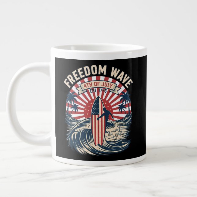 Grande Tasse Vague de liberté 4 juillet (Gauche)