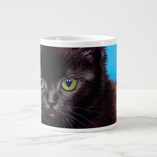 Grande Tasse Van Gogh Chat et fleurs (Devant)
