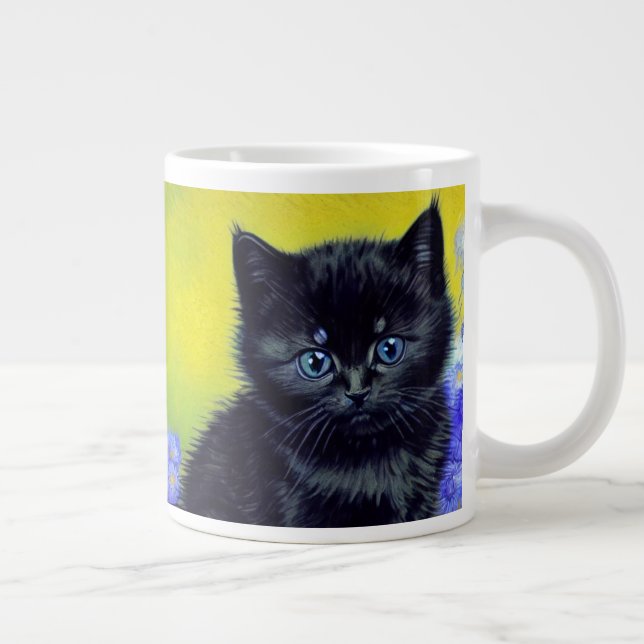 Grande Tasse Van Gogh Chat noir Fleurs violettes (Droite)
