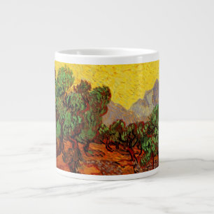 Grande Tasse Van Gogh Oliviers avec ciel jaune et soleil