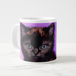 Grande Tasse Van Gogh Style Chat pourpre