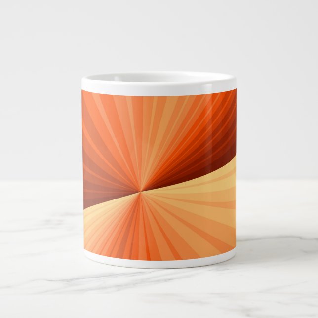 Grande Tasse Vanille rouge orange Abstraite moderne Fractale gr (Devant)