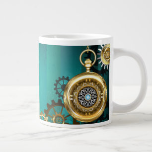 Grande Tasse Veille bijoux Steampunk sur un Arrière - plan vert