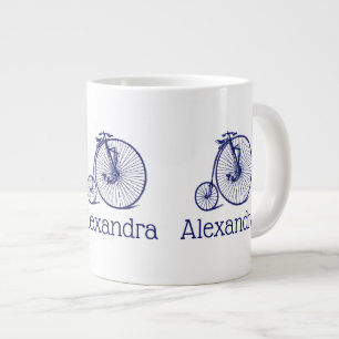 Grande Tasse Vélocipède Vintage Bicyclette Penny Farthing Bleu