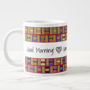 Grande Tasse Verre coloré gai Kente