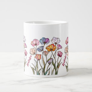 Grande Tasse Verre Fleur Sauvage
