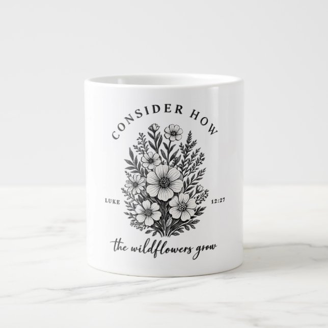 Grande Tasse Verset chrétien d'inspiration à considérer (Devant)