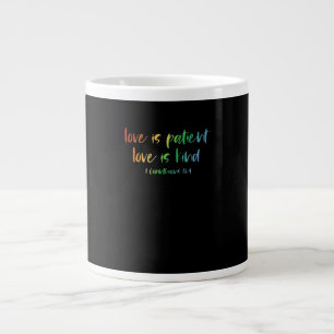 Grande Tasse Verset de la Bible chrétienne L'amour est patient