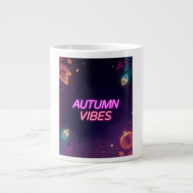 Grande Tasse Vibes d'automne du néon (Devant)