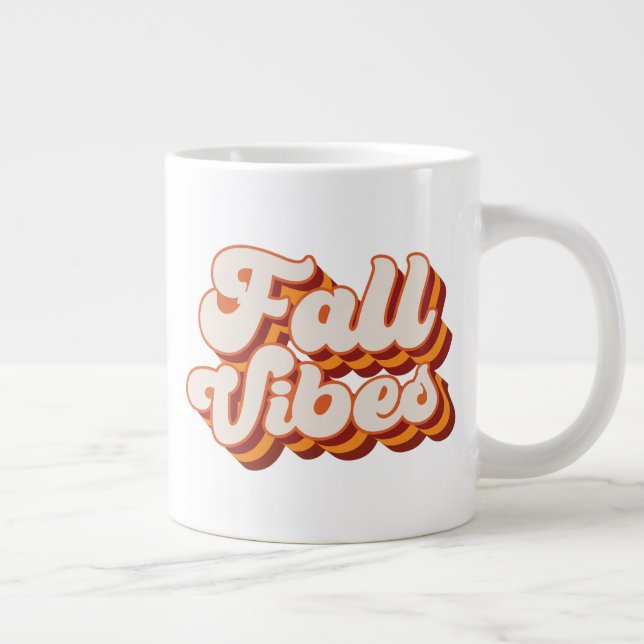 Grande Tasse Vibes d'automne rétro (Droite)