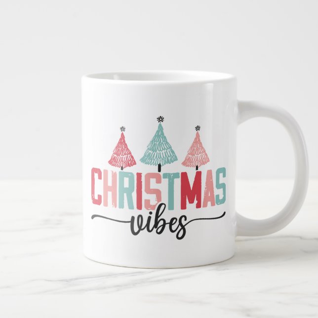 Grande Tasse Vibes de Noël - Festive Tree Design (Droite)