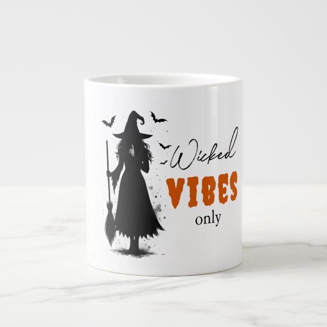 Grande Tasse "Vibes perdues seulement" - Sorcière noire Hallowe (Devant)