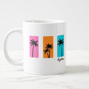 Grande Tasse Vibes Vintages de palmiers à l'été 1980